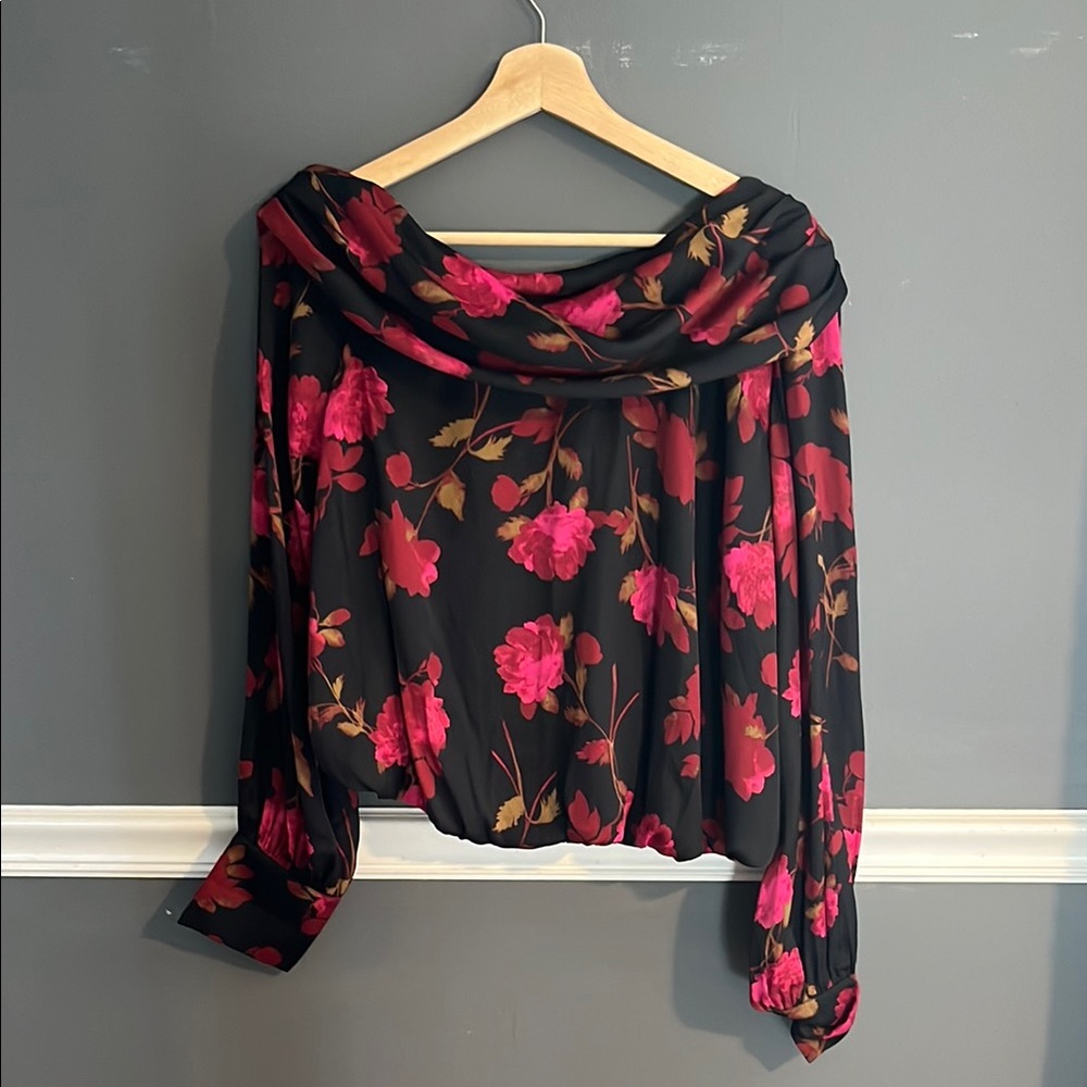 Free People Floral Off-Shoulder Top